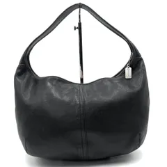 美品● COACH コーチ ショルダーバッグ ワンショルダー ホーボー ロゴ チャーム  ブラック レザー