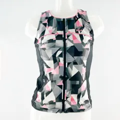 レディース水着 ZIPセパレート水着 トップス FILA めくれ防止機能付き カラーブロック柄 9号 Mサイズ ブラック