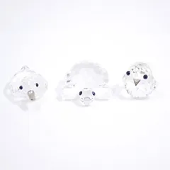 SWAROVSKI スワロフスキー 鴨・亀・スズメ 三点セット 置物 クリスタル 7653 7632 7650【いおき質店】