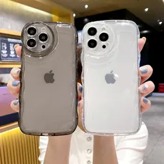 iPhone 15Plus ケース カバー 背面タイプ ウェーブ うねうね ニュアンス クリア 透明 半透明 ハーフクリア クリアカラー フルカバー シンプル 可愛い おしゃれ
