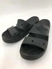 crocs クロックス ロゴ サンダル sizeW9/黒 ■◆ レディース