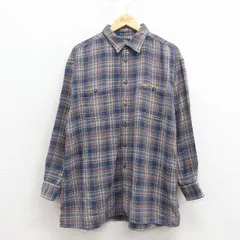 XL/古着 ドッカーズ 長袖 フランネル シャツ メンズ 90年代 90s 紺 チェック 25dec15