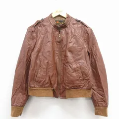 M/古着 長袖 レザー ジャケット メンズ 80年代 80s  25dec15