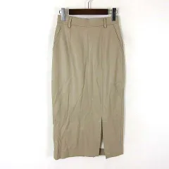 ビッキー VICKY スカート フェイクレザー 裏起毛 ロング Iライン S 1 ベージュ