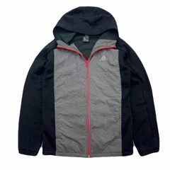 アディダス ナイロンジャケット メンズ L グレー ブラック 防寒 ウィンドブレーカー パーカー