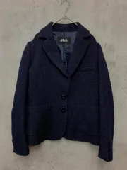 JILLSTUART ジルスチュアート 125-250026 ラメ テーラード ジャケット sizeM/紺 ■■ レディース