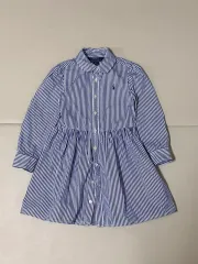 ポロ キッズ ストライプ シャツワンピース 4T
