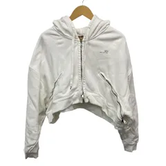 N゜21(ヌメロ ヴェントゥーノ) パーカー サイズM レディース美品  - 白 長袖/ジップアップ/ショート丈