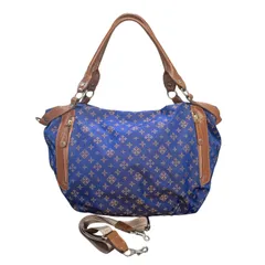 極美品 russet ラシット 2way ボストンバッグ ショルダーバッグ トートバッグ 斜め掛け A4可能 ナイロン モノグラム 総柄 ネイビー 紺色