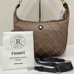 9286　russet ラシット　2way　ショルダーバッグ　コンフォタブルショルダーバッグ　トートバッグ　ワンショルダー　モカ　グレー　レディース　モノグラム　ナイロン　レザー　ポケット多数　シンプル　カジュアル　きれいめ