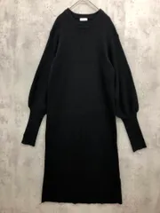 LOWRYS FARM ローリーズファーム lf722003mn クルーネック ロングニット ワンピース sizeF/黒 ◆■ レディース