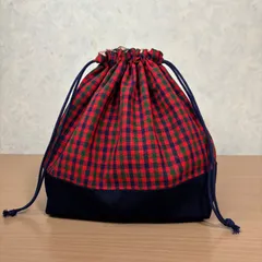 お弁当袋　チェック　ハンドメイド　入園入学