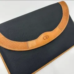 Christian Dior クラッチバッグ クリスチャンディオール セカンドバッグ レザー ブラック　CD ロゴ