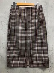 美品 La TOTALITE ラトータリテ バレンシア Bチェック ZIPタイト スカート size38/茶系 ■■ レディース