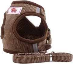 犬 ハーネス XS リード付き ブラウン BBGS 小型犬