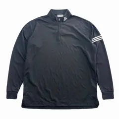 アディダス ゴルフ ポロシャツ メンズ Oサイズ ブラック 長袖 黒 シンプルデザイン ハーフジップ