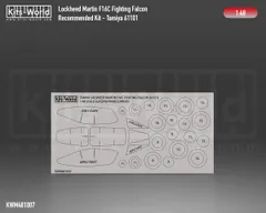 Kitsworld KWM481007 1/48 1:48 scale F16C  Canopy/Wheels Mask - Recommended Kit - Tamiya