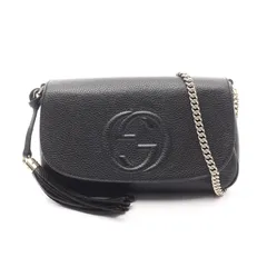グッチ GUCCI ショルダーバッグ ソーホー インターロッキングG 536224 ブラック レザー ソーホー チェーンショルダーバッグ レディース Used A