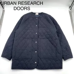 URBAN RESEARCH DOORS　カポックキルトミドルジャケット　ノーカラー　キルティング　ネイビー　紺　M アーバンリサーチドアーズ