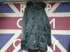 フェレジン ダウンジャケット ロング丈 ファー付き フード ダック ダウン アウター 95 M 100 L カーキ