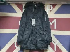 フェレジン ロングダウンジャケット ファー付き フード ダックダウン アウター L 100 ブラック