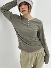 起毛 ヘンリーネック