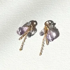 ピンクアメジスト＆スピネル、ブルートパーズのチャーム【14kgf】