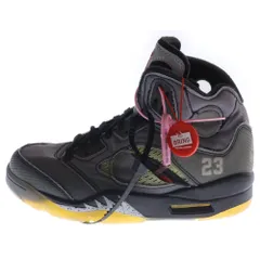 NIKE (ナイキ) ×OFF-WHITE AIR JORDAN 5 RETRO SP オフホワイト エアジョーダン5レトロ ハイカットスニーカー ブラック US7/25cm CT8480-001