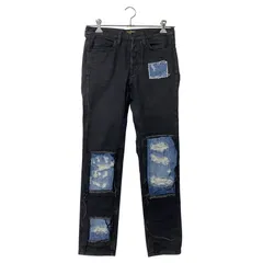 【中古品】Vivienne Westwood ANGLOMANIA ヴィヴィアンウエストウッド アングロマニア CRASH PATCHWORK BLACK DENIM PANTS クラッシュパッチワークブラックデニム【152-260204-tt-06-izu】