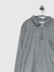 【Eddie Bauer】90s ハーフジップ スウェットポロシャツ M エディーバウアー 古着