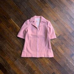 70s La Ronde Sousaku Half Sleeve Wool Jacket / Showa Retro 60s-70s Mod Space Age Coquette Japan Wool Size M