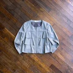 00s knox village Tiered Frill Collarless Jacket / Formal Office Casual Feminine Ceremony China Polyester Rayon Size 9AR