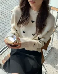 白ハート ポイント ニット