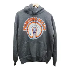 RUSSELL ATHLETIC ラッセルアスレチック  プリントパーカー サイズXL グレー コットンポリ USA製 酋長プリント アメカジ 古着