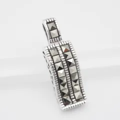 M927 マーカサイト マルカジット 925刻印 ペンダント トップ 透かし彫り シルバーデザイン チャーム ヘッド ヴィンテージ