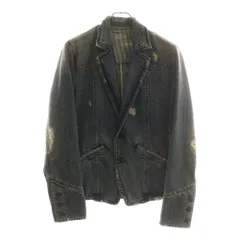 DIESEL BLACK GOLD (ディーゼルブラックゴールド) JILIDEN 2B ダメージリペア加工 デニムテーラード ジャケット インディゴ