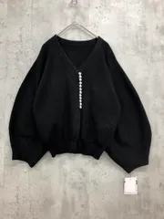 新品 Speranza スペランザ 63-169341 ビッグパールボタン カーディガン sizeF/黒 ■■ レディース