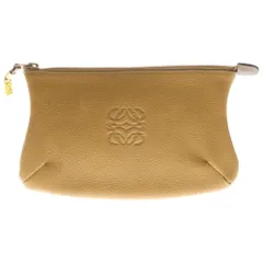 LOEWE (ロエベ) フロントアナグラムデザイン レザー ポーチ ブラウン