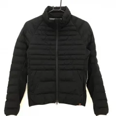 【美品】ニューバランスゴルフ 中綿ジャケット 黒×白 サイドロゴ ダブルジップ レディース 0(S) ゴルフウェア New Balance