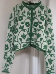 ザラ フラワー パータン クロップド カーディガン