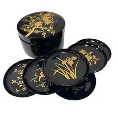 美品 漆器 菓子椀 小皿セット 蒔絵 漆塗り