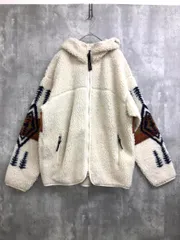 PENDLETON ペンドルトン 1475-5009 ユニセックス BOA HOODIE ボアフーディー ブルゾン ジャケット sizeM/白 ◆■◎メンズ