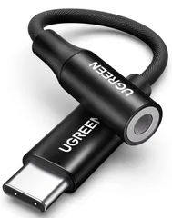 ★UGREEN【ハイレゾ音質】USB C イヤホン変換アダプター イヤホンジャック Type C-3.5mm 変換アダプタ DAC搭載 24bit/96KHz対応 TRRS/4極 ナイロン編み 音量調節/通話/音楽対応 コントロール機能