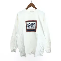 EMPORIO ARMANI エンポリオアルマーニ 長袖カットソー サイズ:M フロントロゴ クルーネック 90ｓ   ホワイト メンズ / 240001185793