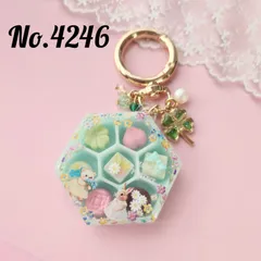 No.4246  うさぎさんとクマさんのお花チョコレートBOX　シャカシャカキーホルダー