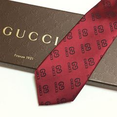 美品】GUCCI バーガンディ GGパターン 光沢ワインレッド シルク