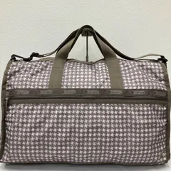 9193　LeSportsac レスポートサック　2way　ボストンバッグ　旅行用バッグ　トラベルバッグ　千鳥格子　ブラウン　モカ　レディース　軽量　カジュアル　シンプル