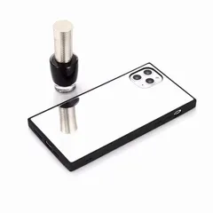 iPhone 12mini 背面 ケース カバー スクエア ミラー 鏡 シンプル 可愛い おしゃれ