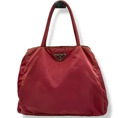 プラダ　PRADA　トートバッグ　レッド　三角ロゴ　ナイロン　ハンドバッグ　トライアングルプレート　ハンドバッグ　ショルダーバッグ　ヴィンテージ　レディース　メンズ　ハイブランド　白タグ有　4611