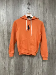 POLO RALPH LAUREN ポロ ラルフローレン 刺 ロゴ 裏起毛 プルオーバー パーカー sizeXS/オレンジ ◆■◎レディース